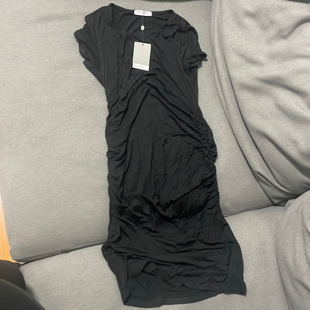 Maternity short sleeve black dress